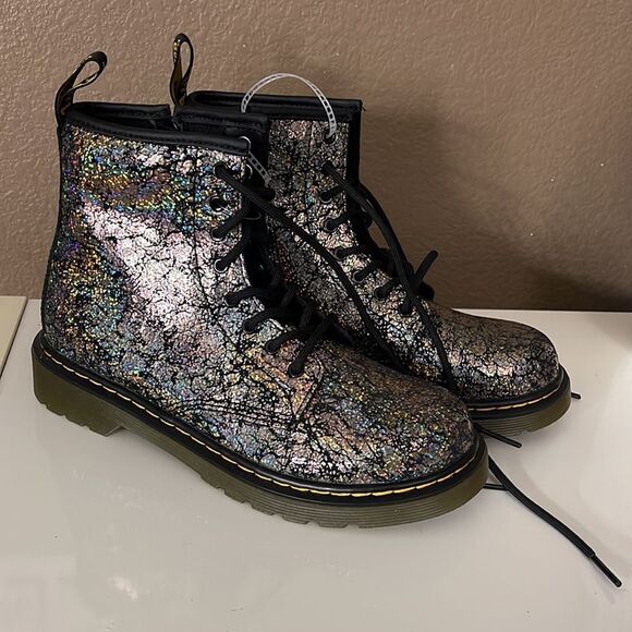 Dr. Martens 1460 CRINKLE METALLIC LACE UP BOOTS size 5 - Picture 2 of 7